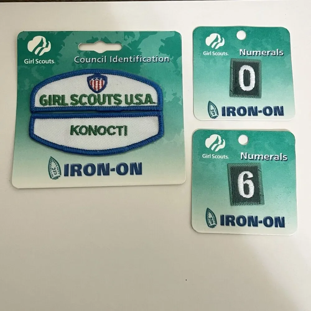 Girl Scouts of America Junior Insignia Tab and Patches Rainbow Numbers NEW
